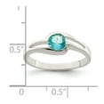 thumbnail image 4 of Sterling Silver Light Blue Round Bezel CZ Ring, 4 of 6