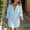 Light Blue, variant on Women Summer Striped Button Down Short Maxi Dress Loose Fit Long Sleeve Cotton Caftan Shirt Dress with Pocket XL