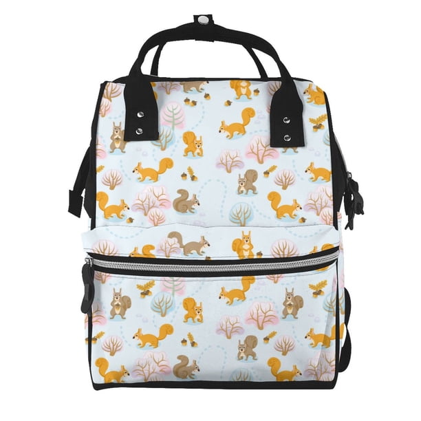 Easygdp Squirrel In The Forest para Bolsa de Bebé de Gran Capacidad con Múltiples Bolsillos, Bolsa de Pañales para Padres, Bolsa de Viaje Organizada y Elegante