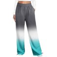 thumbnail image 4 of Casual Clashing Colours Trousers for Women Elastic Waist Sporty Gym Fit Jogger Sweatpants Track Cuff Pants, 4 of 5