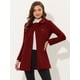 thumbnail image 3 of Abrigo Largo De Invierno Con Cuello Peter Pan Y Doble Botonadura Para Mujer Borgoña XL, 3 of 6