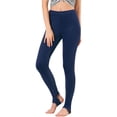 thumbnail image 1 of AllegK Leggings De Mujer Pantalones De Estribo De CintuElástiDe Color Sólido Azul oscuro XXL, 1 of 6