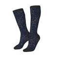thumbnail image 2 of Bingfone Compression Socks For Women And Men Long Socks For Running Athletic Cycling Nurse-Copper-Gold Gloss Outline Navy Dark Blue, 2 of 9