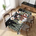 thumbnail image 3 of Black Christmas Snowman Table Cloth Waterproof Tablecloths, Xmas Tree Snowflake Botanical Tablecloth Dining Table Cover for Kitchen Party Tabletop Outdoor, Rectangle Tablecloth 54x108 Inch, 3 of 9