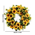 thumbnail image 3 of Sunflower Simulation Garland, 16X16 Inch Sunflower Wreath for Door Decoration, Artificial Flower Hanging Ring for Indoor And Outdoor Use, Wood And Fabric Material for , Sunflower Wreath X1 (40Cm), 3 of 9