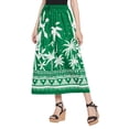 thumbnail image 4 of Oussum Women's Skirt A-Line Long Maxi Rayon Elastic Waist Midi Skirt's, 4 of 7