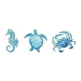 thumbnail image 2 of 3 Pcs Summer Coastal Wall Decor Bathroom Beach Blue Wall Art Sea Seahorse Starfish Seashell,Nautical Theme Home Living Room Bedroom Outdoor Decorations,Ideal Housewarming Gift(Ocean Style), 2 of 6