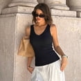 thumbnail image 6 of WQD 2 Pack Tank Tops for Women V Neck Ribbed Knit Slim Fitted Sleeveless Basic Tee Tanks Casual Summer Fashion Clothes, 6 of 8