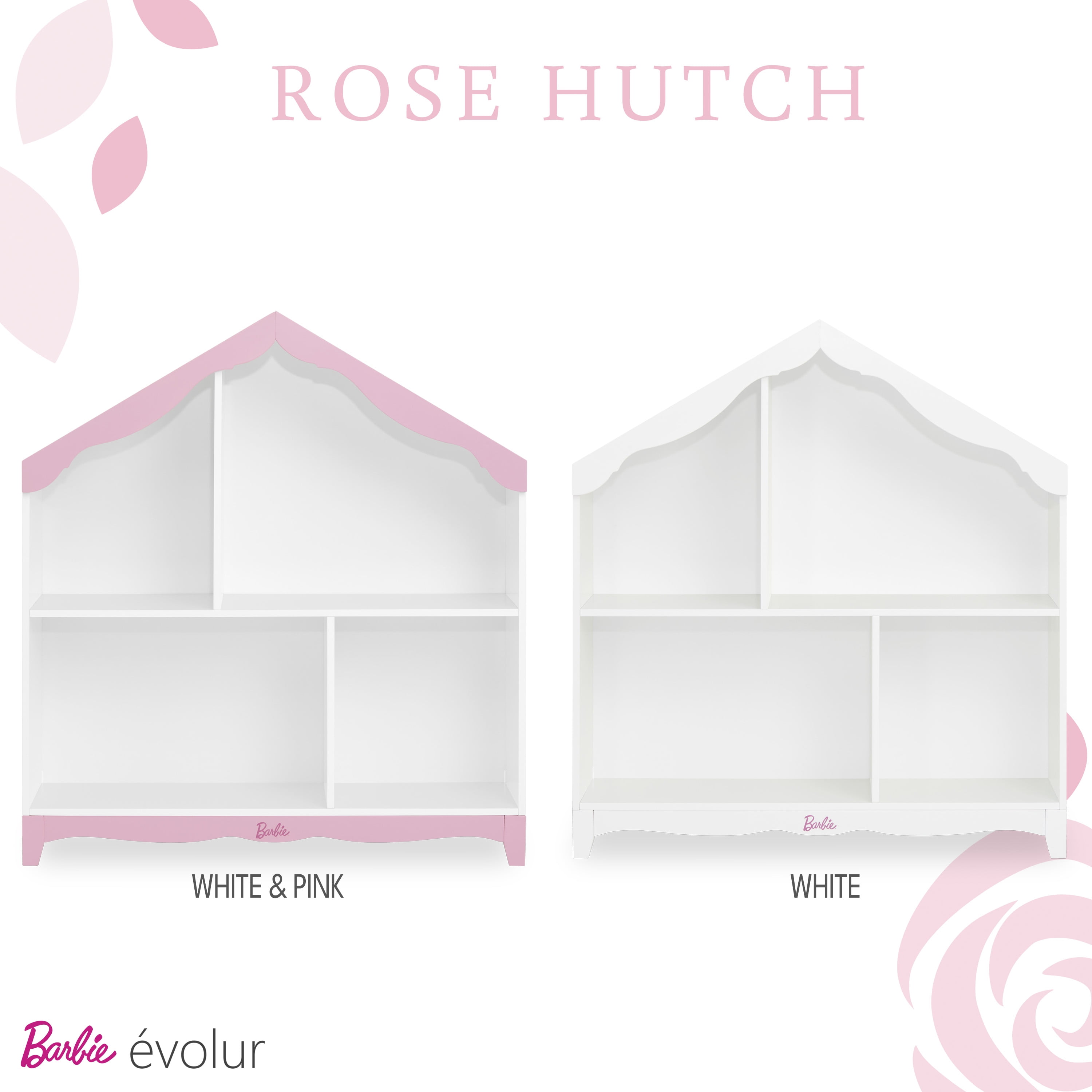 Barbie by Evolur Rose Hutch in White and Pink