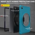 thumbnail image 2 of Dteck Case for Samsung Galaxy Tab A7 10.4" SM-T500 T505 (2020 Released),Shockproof Three-Layer Heavy Duty Protector Rubber Hard Back Kickstand Hand Strap Cover 10.4-inch,Lightblue, 2 of 8