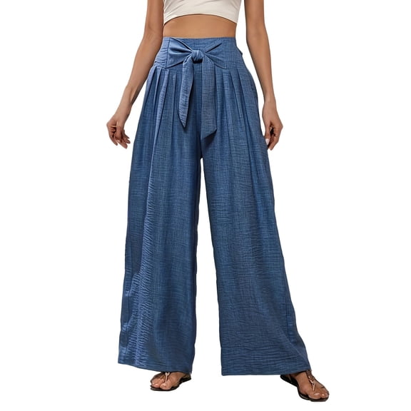 Certgust Hot Sales Petite Wide Leg Pants for Women Wide Leg Pants for Women Summer High Waist Casual Loose Travel Vacation Trousers Womens Pants