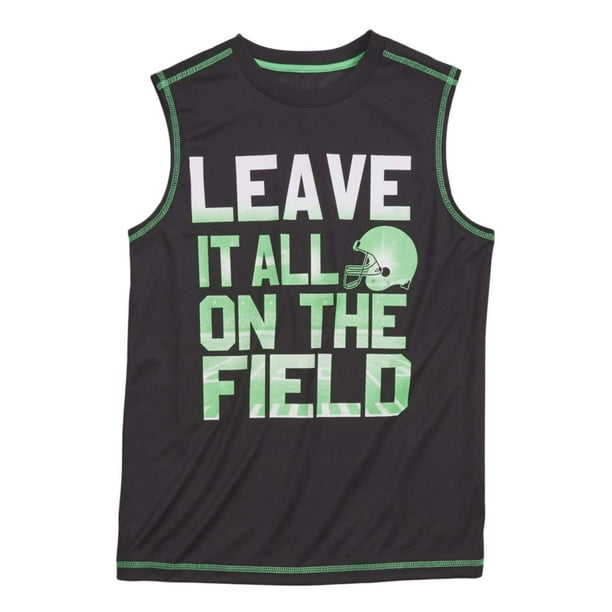 Energy Zone Energy Zone Boys Black Football Athletic Shirt Muscle Tee