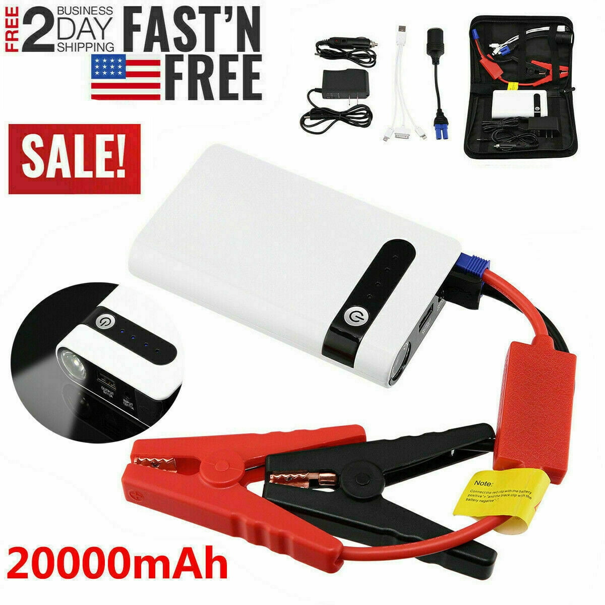 20000mah 12V Car Jump Starter Booster 