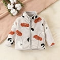 thumbnail image 2 of ZACPNCV Kids Printed Polar Fleece Jacket Toddler Baby Boys Girls Fall Winter Warm Sherpa Lining Outerwear Soft Lightweight Beige 2-3 Years, 2 of 8