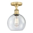 thumbnail image 3 of Innovations Lighting  Edison Athens - 1 Light 8" Semi-Flush Mount Brushed Brass/Seedy, 3 of 5
