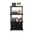 thumbnail image 4 of Pemberly Row Wood 4-Tier Storage Rack Shelving Unit in Dark Cherry/Black, 4 of 5