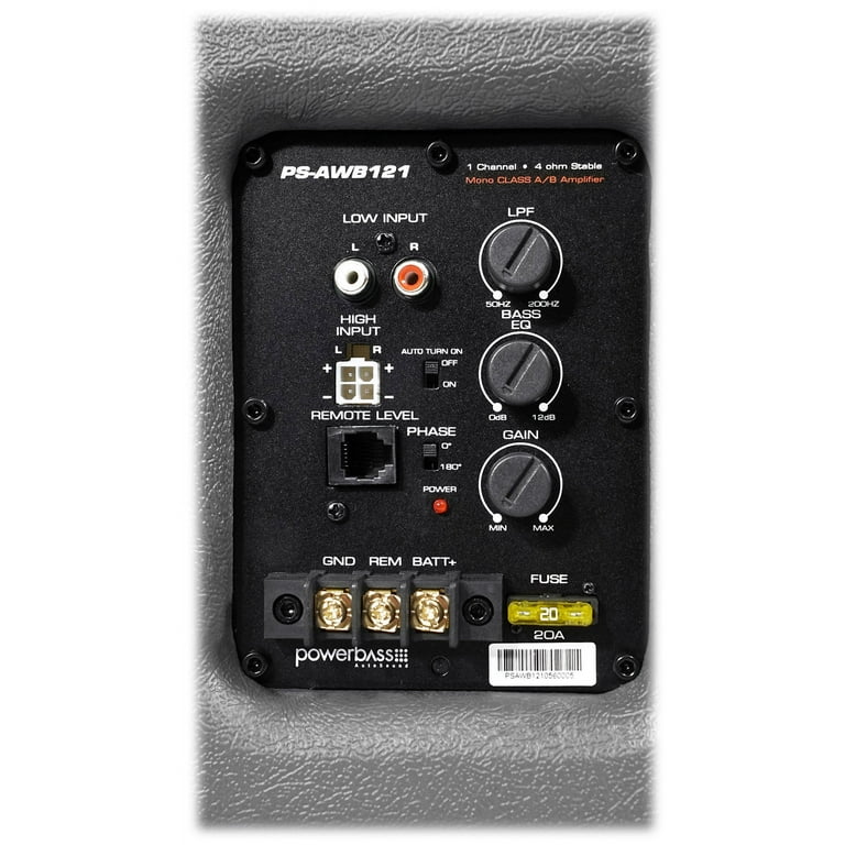 ★ 1200Ｗ！！BPX-1X BASS ２ch パワーモンスター！！ ★ Powerbass PS-AWB121 Single 12 in. 200W Built-In Amp Power