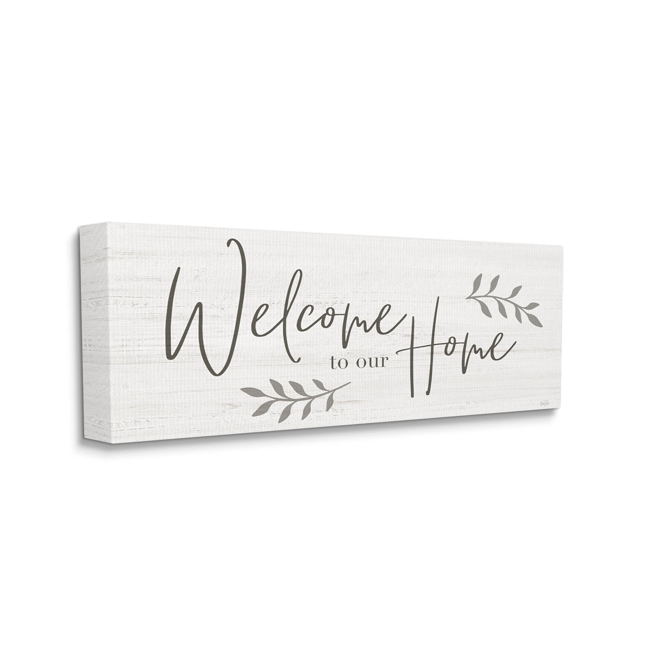 Welcome To Our Home Country Sign Typography Graphic Art Gallery Wrapped Canvas Print Wall Art