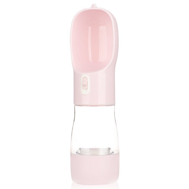 Dispensador de agua para mascotas al aire libre, botella portátil para PC, alimentador de vasos, suministros de viaje, jarra de almacenamiento Universal, accesorios para bebidas, color rosa Scienceny PT000621-02B