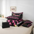 thumbnail image 6 of Castle Fairy Teens Queen Crown Twin Bedding Sets 7-Piece,Bling Butterflies Cheetah Print Bedding Comforter Set Microfiber,Black Pink Breathable Sheet Sets,Breathable Home Decor,Reversible, 6 of 8