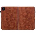 thumbnail image 2 of FJLBDE Case for Itel Pad 1 10.1 inch, Embossed Flower PU Leather Flip Wallet Folio Stand Cases Cover, Brown, 2 of 7