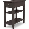 thumbnail image 3 of ChooChoo Side Table Living Room, Narrow End Table with Drawer and Shelf, 3-Tier Sofa End Table for Small Space, Espresso, 3 of 5
