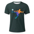 thumbnail image 3 of LUOGENLI T-shirts pour Hommes T-shirts d'Été pour Hommes Rue Extérieure Manches Courtes Col Rond t-Shirt Manches Courtes Football Tir Violent 4TG T-shirts Graphiques pour Hommes T-shirts Jour de la Saint-Patrick Vert Foncé TG, 3 of 5