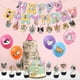 thumbnail image 1 of Decoración para fiesta de cumpleaños con temática de gato, bandera de gato, juego de tarjetas para pastel, juego de cumpleaños, 1 of 4