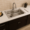 thumbnail image 3 of Design House 33" Handmade Stainless Steel Single Drop-In Kitchen Sink with Single-Hole Faucet Compatibility, Silver, 3 of 17