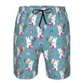thumbnail image 3 of Adobk Rabbit And Rainbow Print Men's Swim Trunks Hawaiian Bathing Suit Swimsuits Beach Shorts with Pockets-Medium, 3 of 6