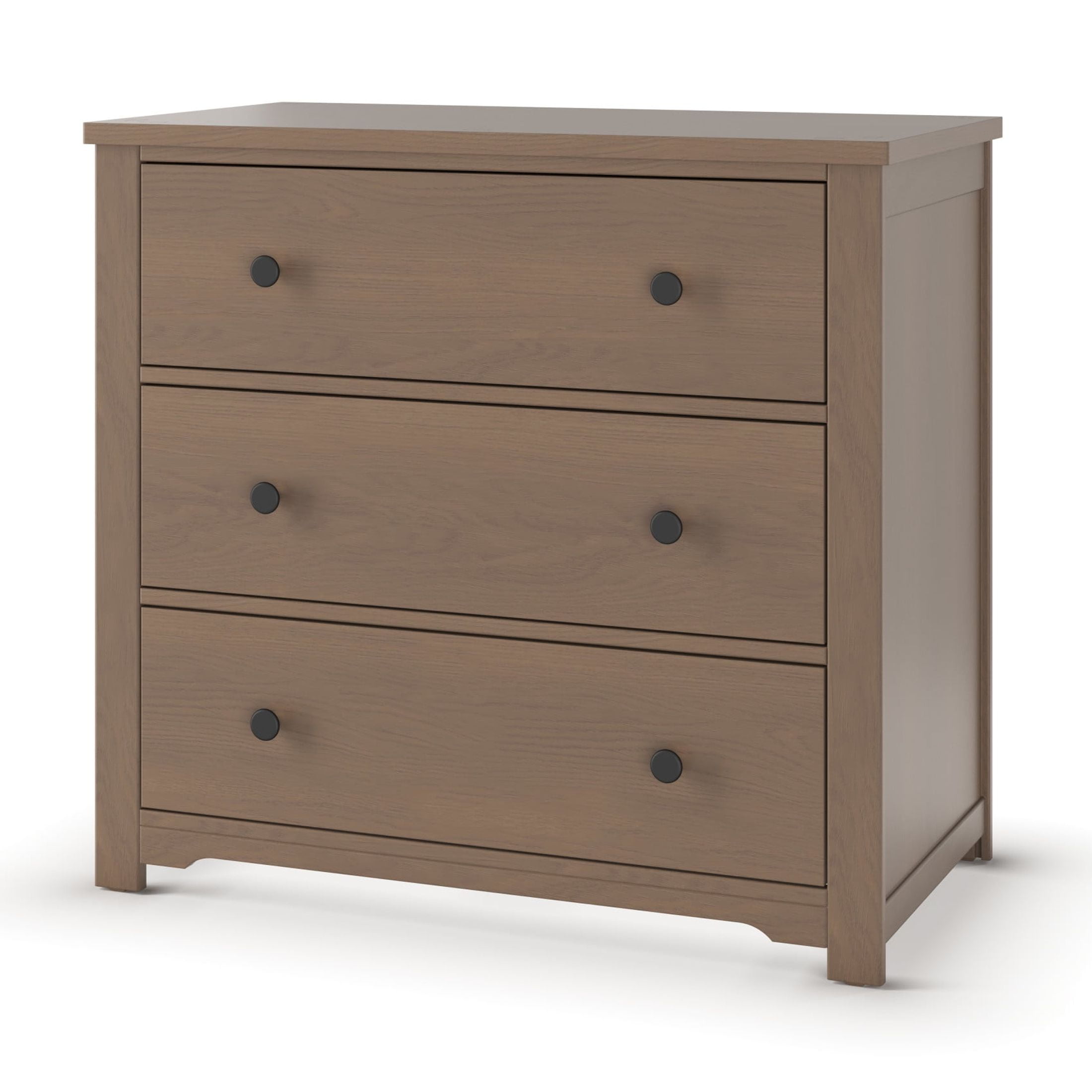 Child Craft Harmony 38" Interlocking 3-Drawer Dresser with Changing Table Topper, Anti-Tip Kit, Dusty Heather