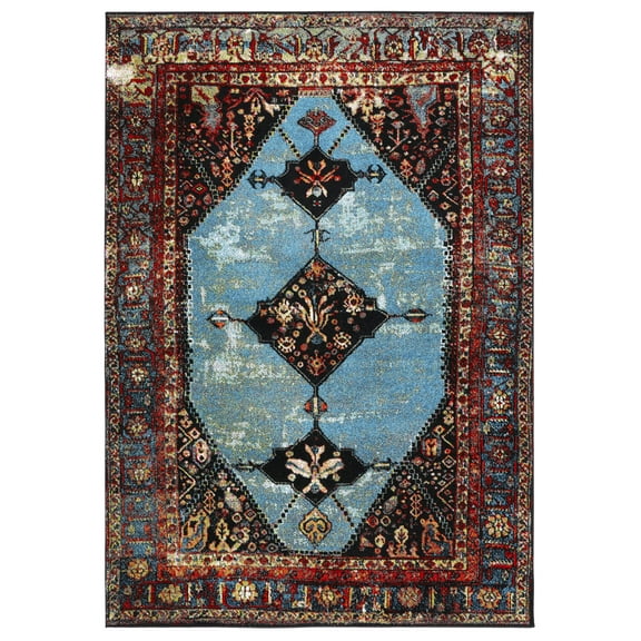 SAFAVIEH Vintage Hamadan Samia Oriental Area Rug, Red/Light Blue, 4' x 6'