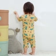 thumbnail image 2 of Lovzfmll Bamboo Viscose Short Sleeve Jumpsuit for Toddlers, Printed Snap Crotch Romper with Cropped Leg for Little Boys & Girls, Summer Outfits for 6-12 Months, 2 of 8