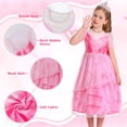 thumbnail image 5 of Benylion Good Witch Glinda Costume Pink Princess Dress for Kids 8T Halloween Costumes Witch Dress with Crown Wand, 5 of 6