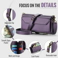 thumbnail image 4 of Asuwish Compatible with iPhone 16 Pro 6.3 inch Zipper Wallet Phone Case Tempered Glass Screen Protector Crossbody Lanyard Strap Flip Card Holder Slot Cell Cover for i Phone16 i16 16Pro Women Purple, 4 of 10