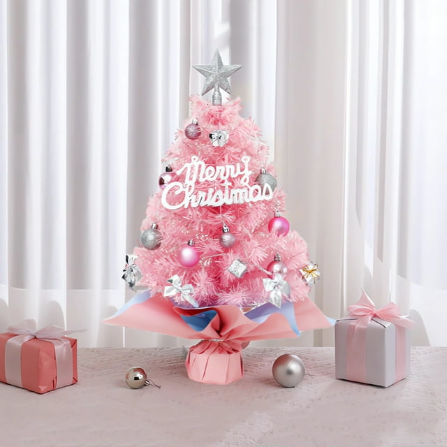 WSBDENLK Cyber Monday Christmas Decor Indoor Outdoor Mini Christmas Tree Tabletop Decoration Christmas Tree 17.71 Inches Wrapped In Paper Stakes