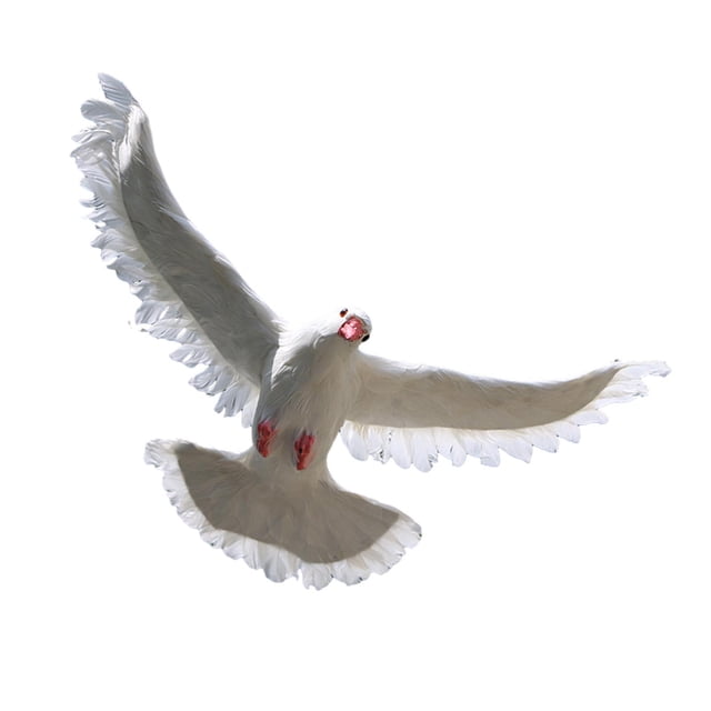 pitrice Exquisite Doved Ornament Imitation Bird Model For Balcony Lawn Decoration Etc. Decorative Outdoor Decor Yard Backyard Fly White