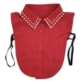 thumbnail image 2 of Women's Detachable Pearl Shirt Collar, Button Down False Collar for Layering, Fashion Collar for Sweaters, Dresses, and Outfit Accessory Red, 2 of 3
