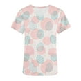 thumbnail image 2 of QATAINLAV Women's Easter Scrub Tops Funny Bunny Egg Printed Scrubs Short Sleeve V Neck Medical Uniform with Pockets Today's Sales Pink XL, 2 of 5