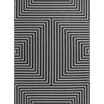 thumbnail image 2 of Unique Loom Outdoor Modern Collection Area Rug - Achromatic (9' x 12' Rectangle Black and White), 2 of 6