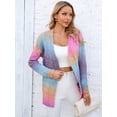 thumbnail image 2 of Womens Long Sleeve Sweater Casual Knit LightWeight Spring Summer Clothing Multicolor Top Purple S, 2 of 5