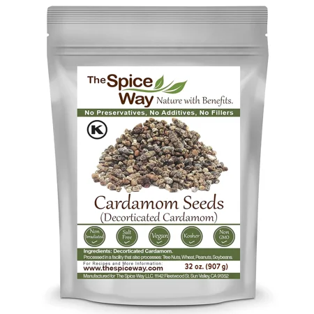 The Spice Way Cardamom Seeds - European Asian and American cuisine – All Natural - Resealable Pouch - 32 Oz.