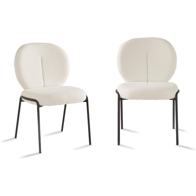 JV Home Dining Chair Pure Accent Velvet Chairs, Cream (Set of 2)