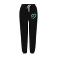 thumbnail image 4 of gakvbuo Tapered Running Baggy Cinch Bottom Sweatpants For Women Cargo Pants Drawstring Print High Waist Athletic Fit Jogger Pants Full-Length Lounge Sporty Trousers With Pockets, 4 of 4