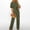 Army Green, variant on Womens pants Women'S Fall/Winter Solid Color Short Sleeved Crew Round Neck Jumpsuit With Belt Jumpsuit Wide Leg Jumpsuits for Women Lounge Pants Ladies Pants