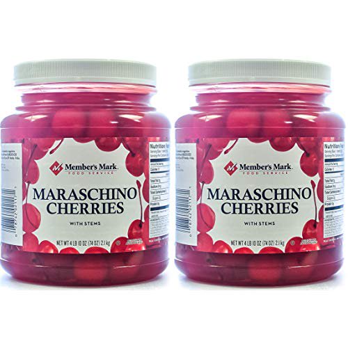 Maraschino Cherries with Stems, 74 Ounce Jar (Pack of 2, Total of 148