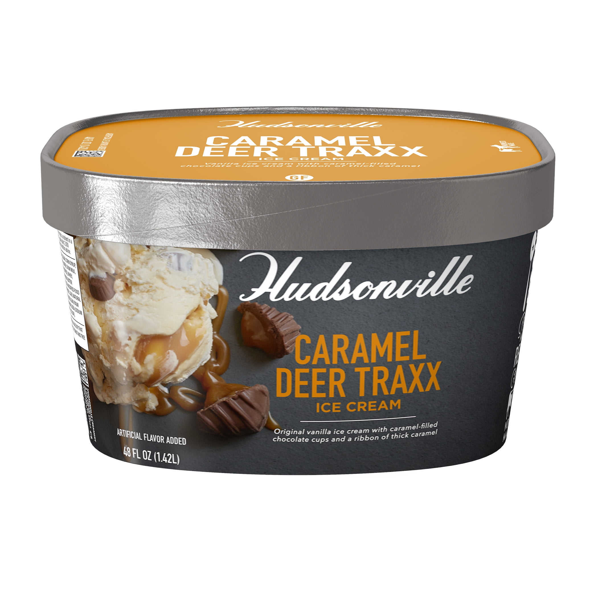 Hudsonville Caramel Deer Traxx Ice Cream, 48 fl oz, 1 Count