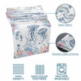 thumbnail image 5 of Ocean Jellyfish Bed Runner for King Size Bed, Watercolor Seaweed Sea Horse Coral White Letter Texture Soft Bedding Scarf Bedding Protector Slipcover Sofa Throw for Bedroom Hotel Guesthouse, 5 of 8