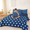 thumbnail image 4 of Manfei Boho Stars 7 Pieces Full Size Bedding Sets,Playful Design Full Size Bed in a Bag,Navy White,Navy Blue Reversible, 4 of 7