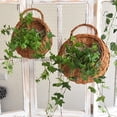 thumbnail image 1 of Cesta de flores para colgar en la pared Maceta para colgar en la pared Cesta colgante de ratán tejido a mano con forma de nido de pájaro Cesta tejida a mano estilo pastoral para colgar en la pared, 1 of 5